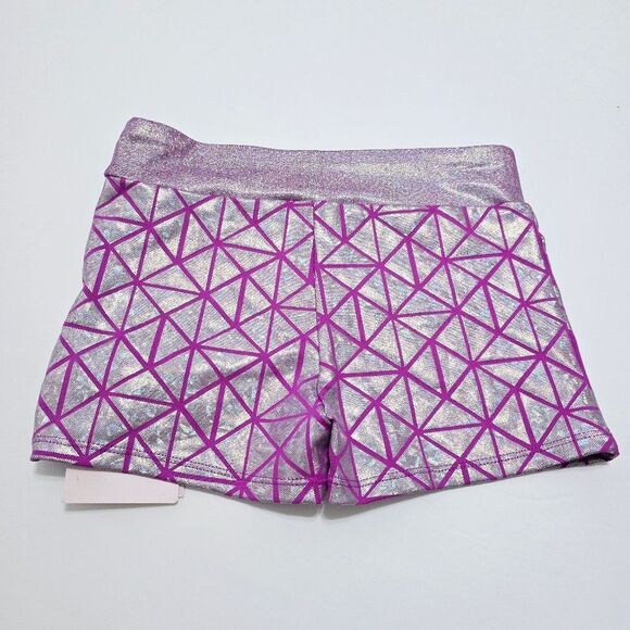 NWT More Than Magic -XS (4/5) M 7/ 8 Girls' Dazzle Printed Bike Shorts Purple - Picture 2 of 8